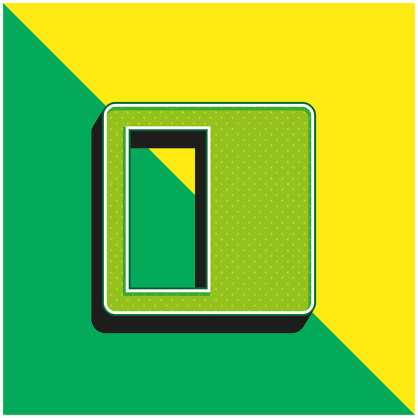 Negro Y Blanco Verde y amarillo moderno vector 3d icono del logotipo - Vector, Imagen