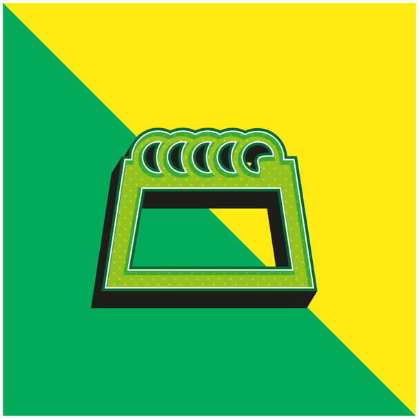 Página en blanco con la primavera en la frontera superior verde y amarillo moderno vector 3d icono logo - Vector, Imagen