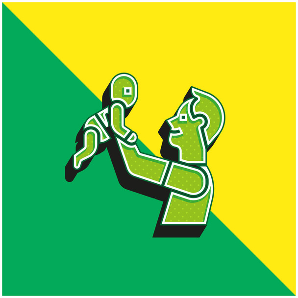 Bebé verde y amarillo moderno 3d vector icono logo - Vector, Imagen
