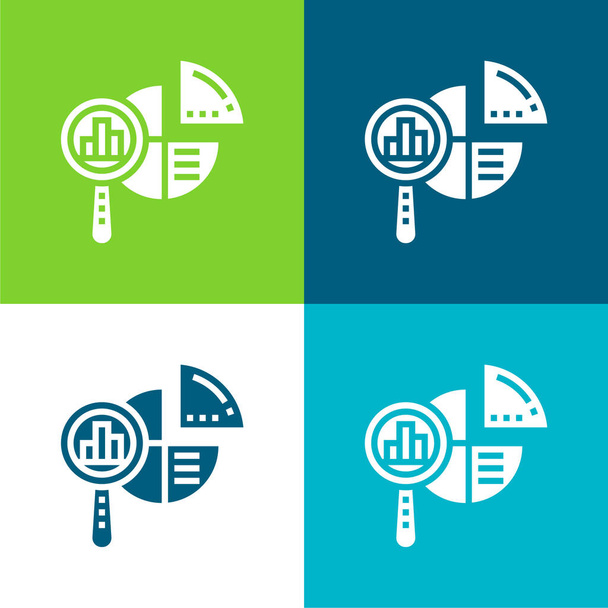 Könyvelés Lakás négy szín minimális ikon készlet - Vektor, kép
