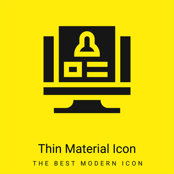 Arrière-plan Vérifier minimale icône matériau jaune vif - Vecteur, image