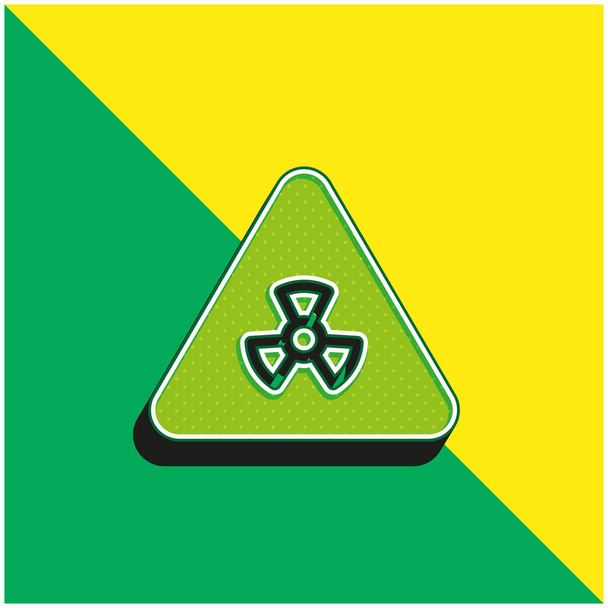バイオハザードグリーンと黄色の現代的な3Dベクトルアイコンのロゴ - ベクター画像