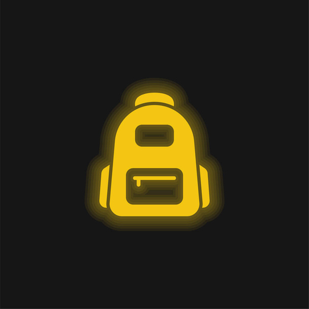 Bag yellow glowing neon icon - Vector, Image
