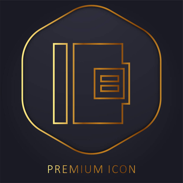 Agenda ligne d'or logo premium ou icône - Vecteur, image