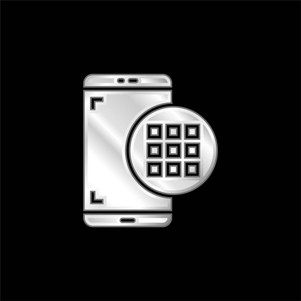 Applications icône métallique argentée - Vecteur, image