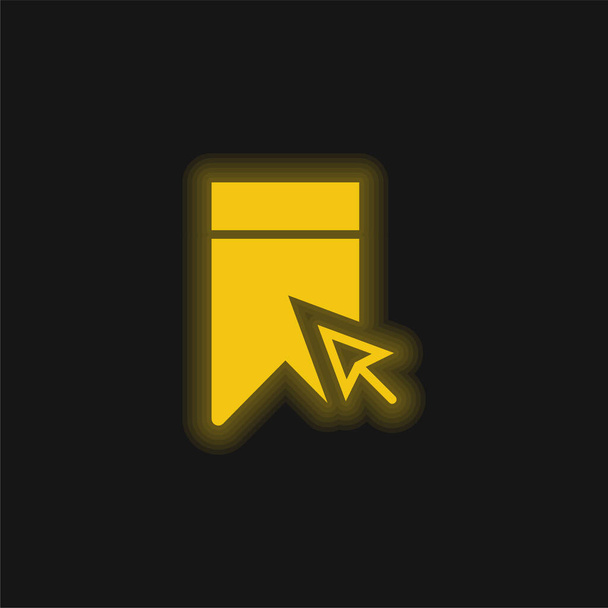 ブックマーク黄色の輝くネオンアイコン - ベクター画像