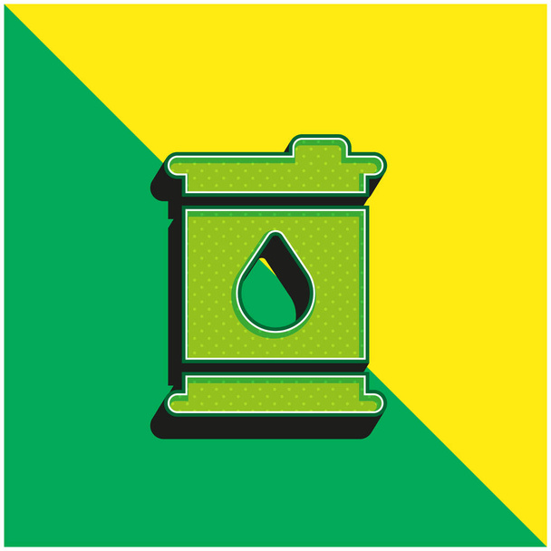 Βαρέλια Πράσινο και κίτρινο σύγχρονο 3d διάνυσμα εικονίδιο λογότυπο - Διάνυσμα, εικόνα