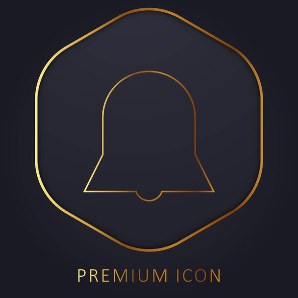 Bell Silhouette Negro Forma Interfaz Símbolo De Alarma línea de oro logotipo premium o icono - Vector, imagen