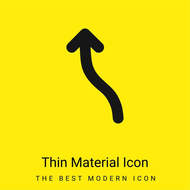 Arrow Wave Pointing Up minimal bright yellow material icon - Vector, Image