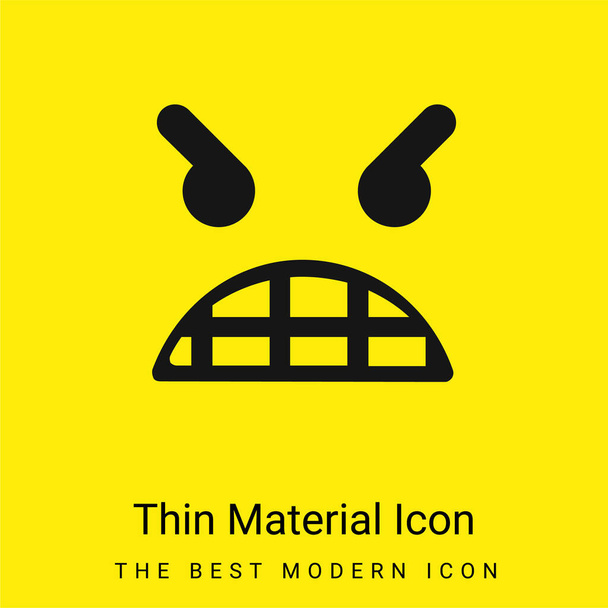 Dühös Emoticon Face minimális fényes sárga anyag ikon - Vektor, kép