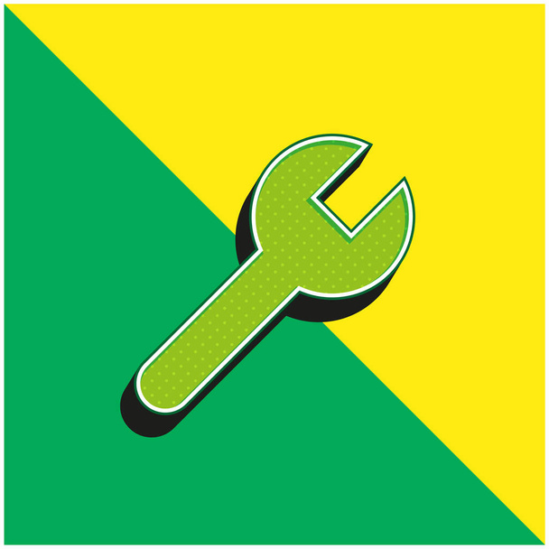 Ajustar verde y amarillo moderno vector 3d icono del logotipo - Vector, imagen