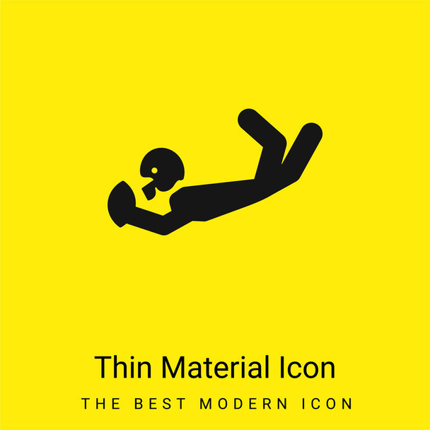 Americký fotbalista chytit míč minimální jasně žlutý materiál ikona - Vektor, obrázek