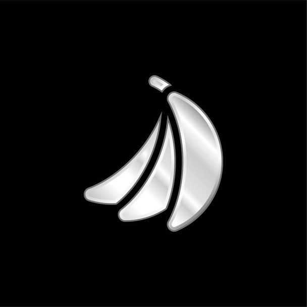 Banana plateado icono metálico - Vector, Imagen