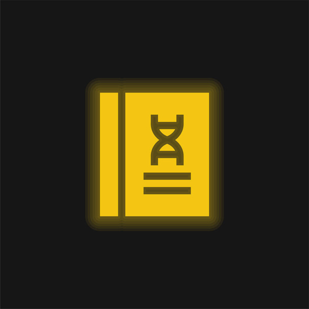 Könyv sárga izzó neon ikon - Vektor, kép