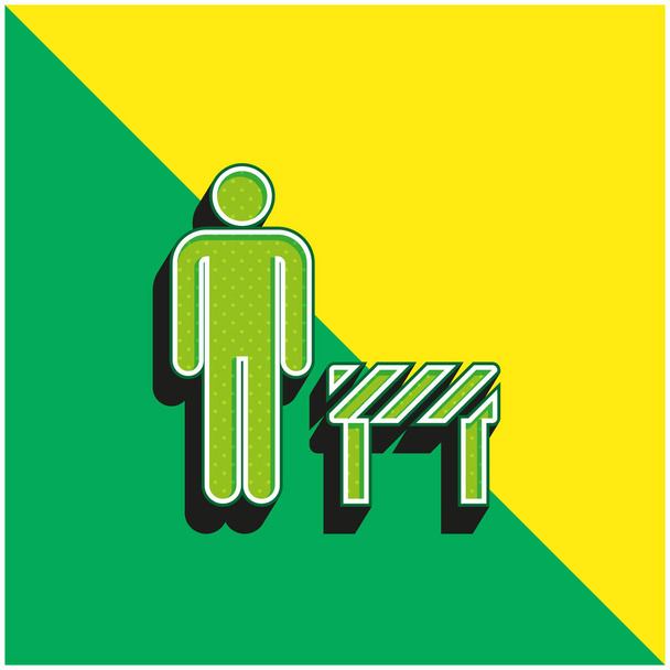 Barrera verde y amarillo moderno vector 3d icono del logotipo - Vector, Imagen
