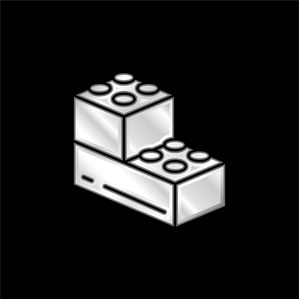Bloky stříbrné pokovené kovové ikony - Vektor, obrázek