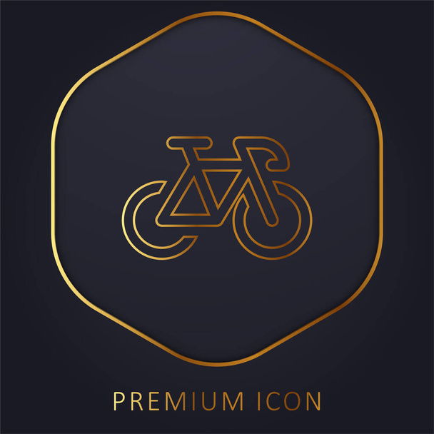 Bike χρυσό λογότυπο γραμμή πριμοδότηση ή εικονίδιο - Διάνυσμα, εικόνα