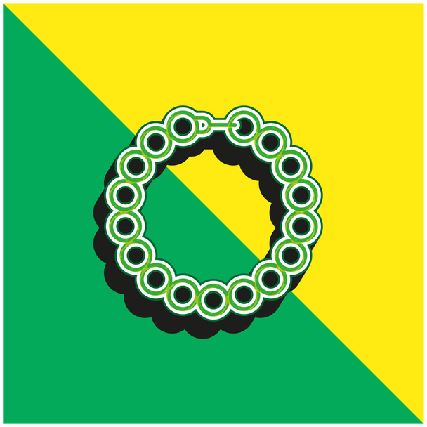 Náramek Zelené a žluté moderní 3D vektorové logo - Vektor, obrázek