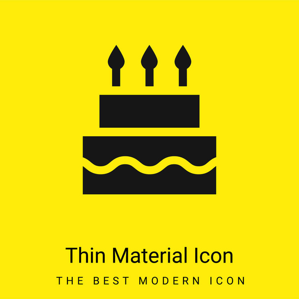 Tort urodzinowy minimalny jasnożółty materiał ikona - Wektor, obraz