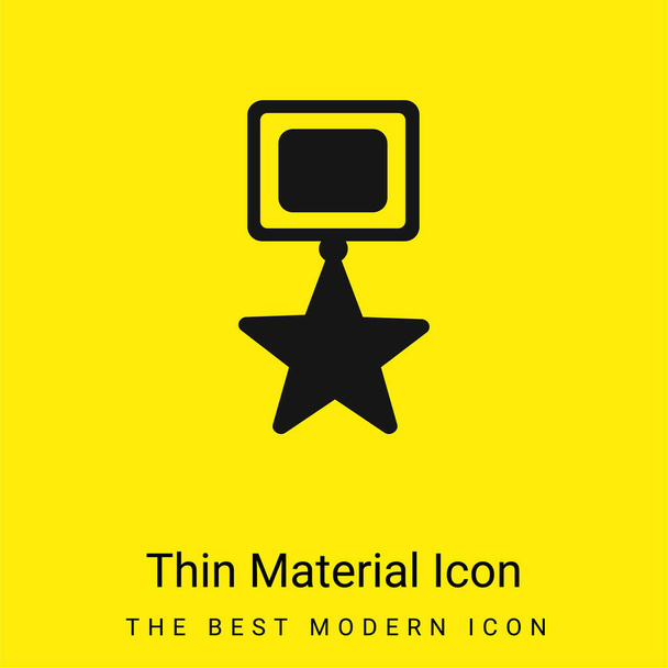 Símbolo do prêmio da estrela da realização ícone material amarelo brilhante mínimo - Vetor, Imagem