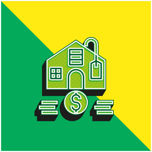 Megfizethető Zöld és sárga modern 3D vektor ikon logó - Vektor, kép
