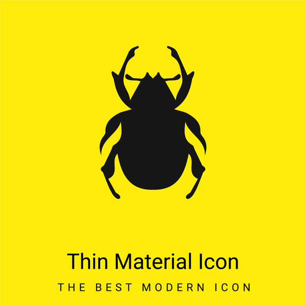 Forma de escarabajo mínimo icono de material amarillo brillante - Vector, imagen