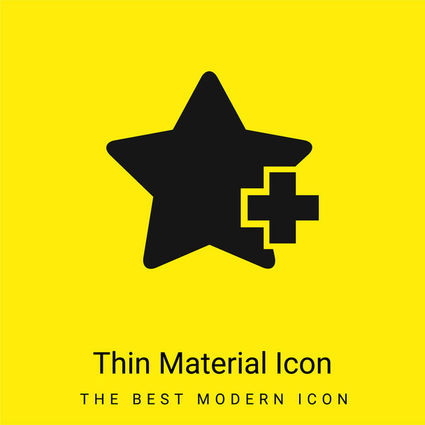 Add Favorite Star Interface Symbol minimal bright yellow material icon - Vector, Image