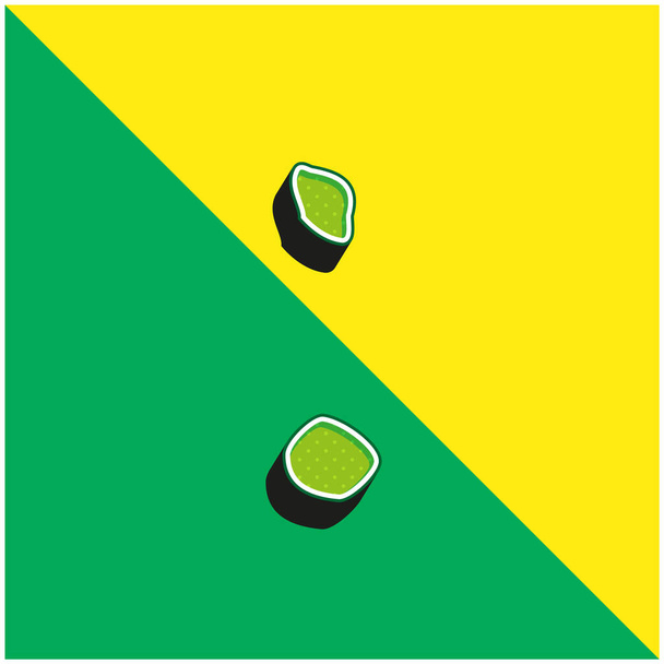 アンティグア・バーブーダ緑と黄色の現代的な3Dベクトルアイコンのロゴ - ベクター画像