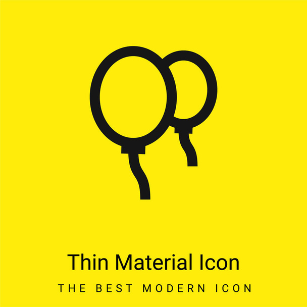 Balões mínimo ícone material amarelo brilhante - Vetor, Imagem