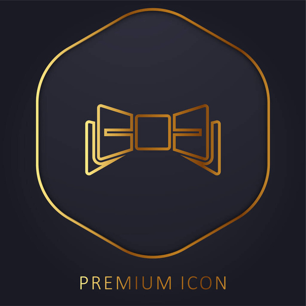 Bow golden line premium logo or icon - Vector, Image