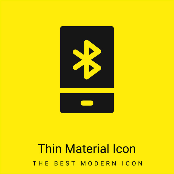 Ícone de material amarelo brilhante mínimo Bluetooth - Vetor, Imagem