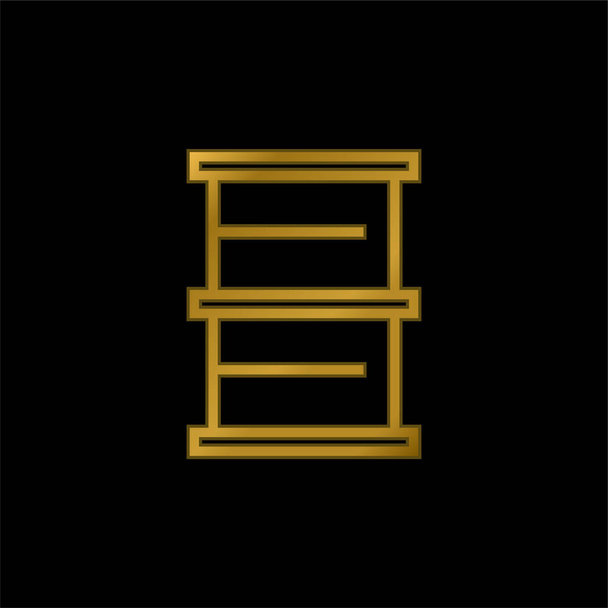 Barril banhado a ouro ícone metálico ou vetor logotipo - Vetor, Imagem