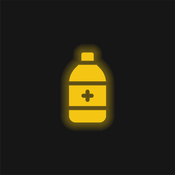 アルコール黄色の輝くネオンアイコン - ベクター画像