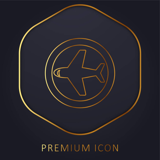 Logotipo o icono premium de línea dorada de distribución aérea - Vector, Imagen
