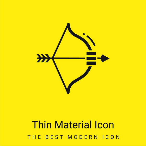 Pfeil und Bogen minimal leuchtend gelbes Materialsymbol - Vektor, Bild