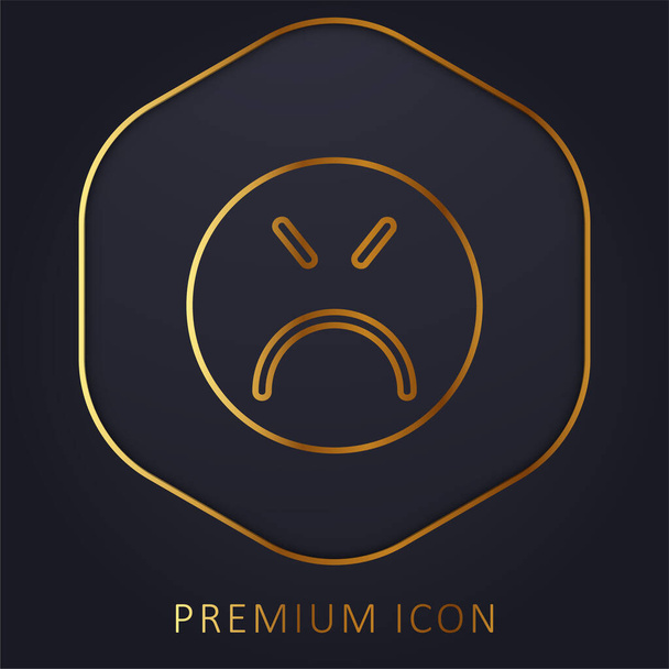 Logo o icono premium de línea dorada enojada - Vector, Imagen