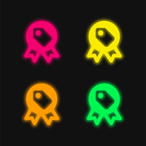 Σήμα τεσσάρων χρωμάτων λαμπερό εικονίδιο διάνυσμα νέον - Διάνυσμα, εικόνα
