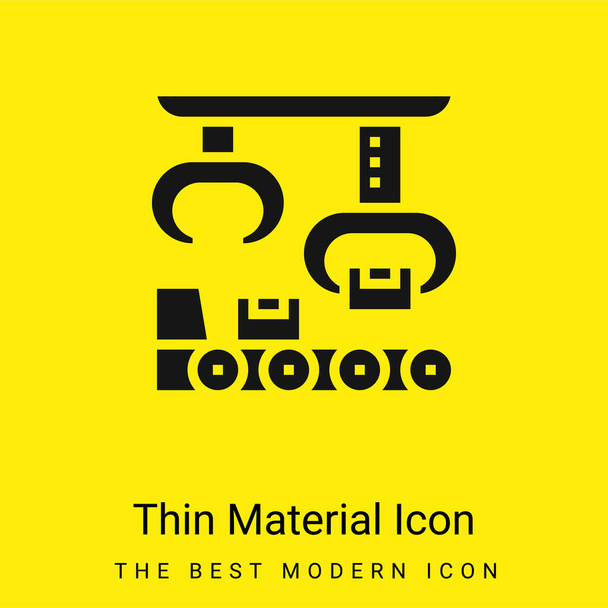 Montáž minimální jasně žlutá ikona materiálu - Vektor, obrázek