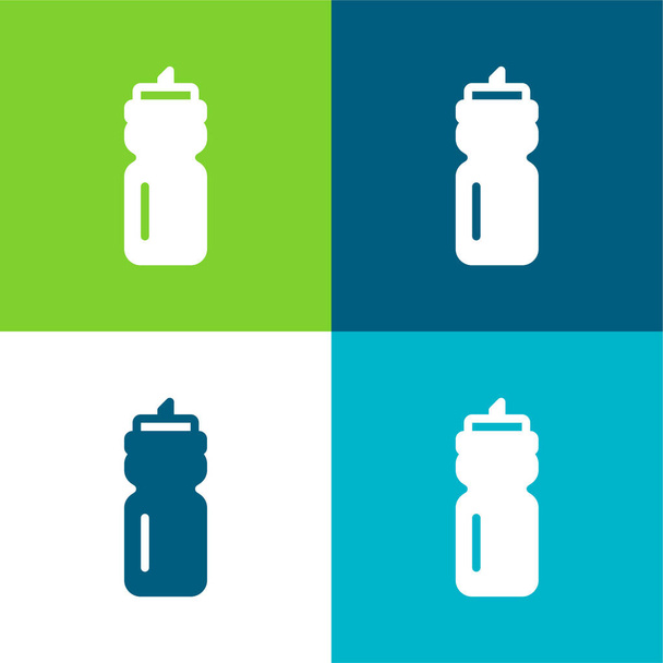 Bottiglia Flat quattro set icona minimale di colore - Vettoriali, immagini