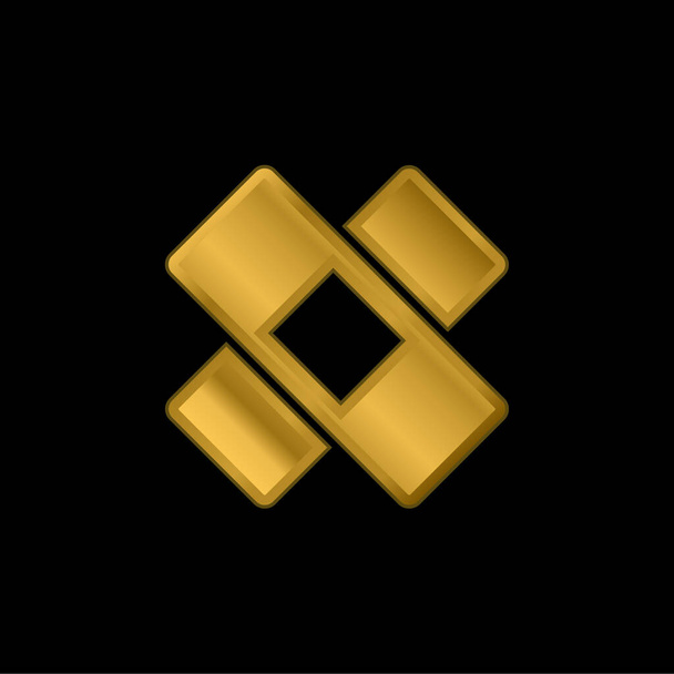 Band Aid vergoldetes metallisches Symbol oder Logo-Vektor - Vektor, Bild