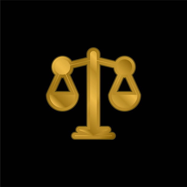 Balance plaqué or icône métallique ou logo vecteur - Vecteur, image