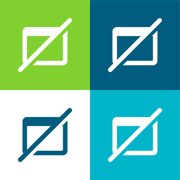 Blocked Flat four color minimal icon set - Vector, Image