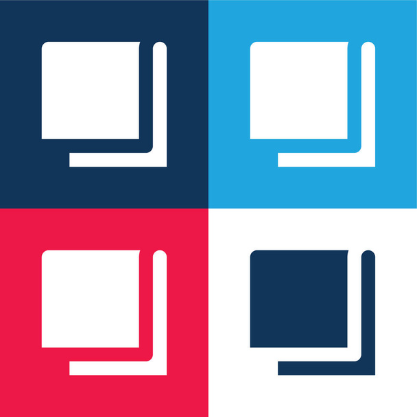 Deka modrá a červená čtyři barvy minimální ikona nastavena - Vektor, obrázek