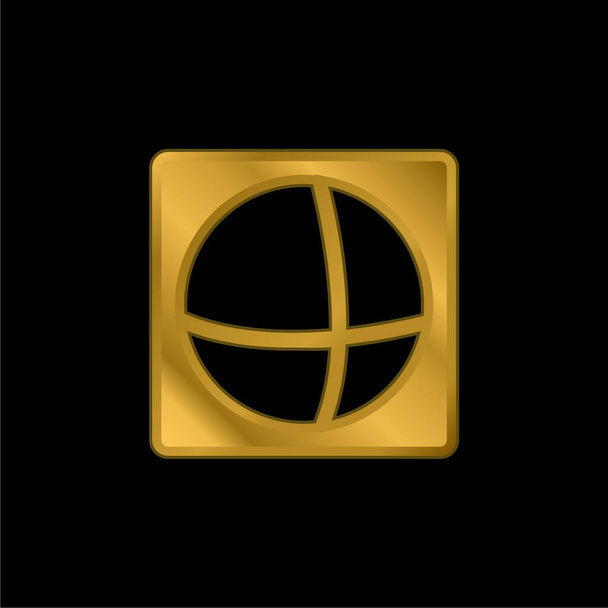 Anzeigen der Welt Logo vergoldet metallischen Symbol oder Logo-Vektor - Vektor, Bild