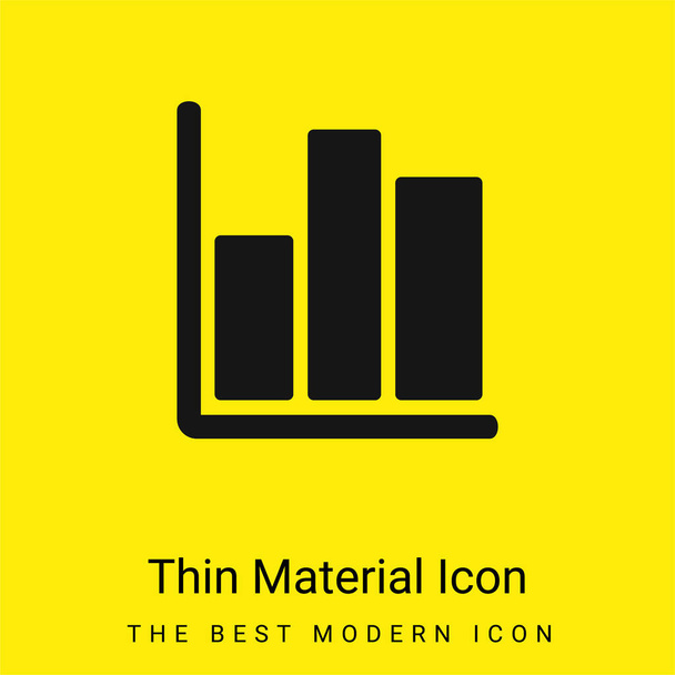 Bar Graph minimal bright yellow material icon - Vector, Image