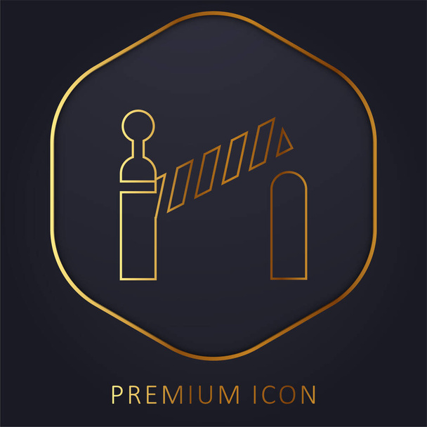 Złota linia bariery logo premium lub ikona - Wektor, obraz