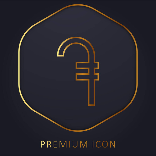 Armanian Dram línea dorada logotipo premium o icono - Vector, imagen