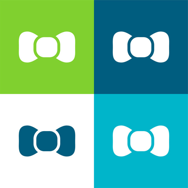Bow Flat Minimal Icon Set mit vier Farben - Vektor, Bild