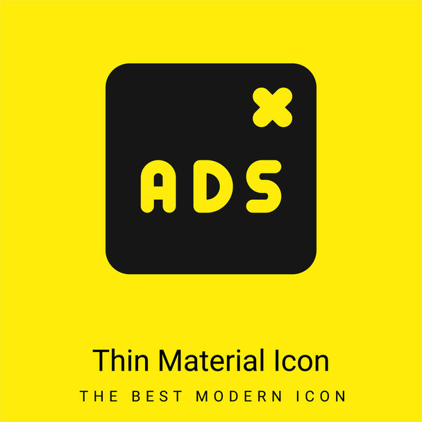 Bloqueado mínimo icono de material amarillo brillante - Vector, Imagen