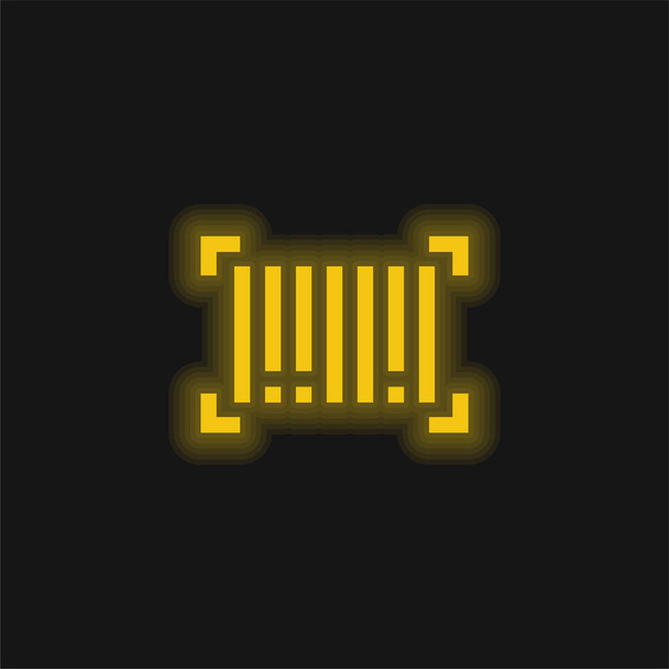 Штрих-код жовта піктограма світиться неоном
 - Вектор, зображення